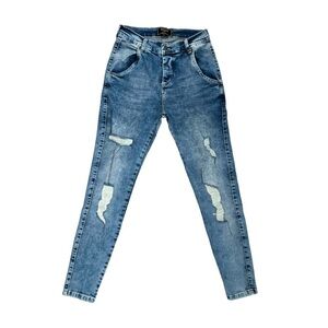 SikSilk Distressed Skinny Denim Midwash Jeans NWT - Size Small